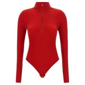 PERFECT MOMENT Red Wool Women's Bodysuit